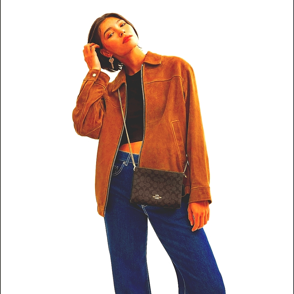 Coach Slim Crossbody Bag in Signature Canvas Style - Picture 4 of 5